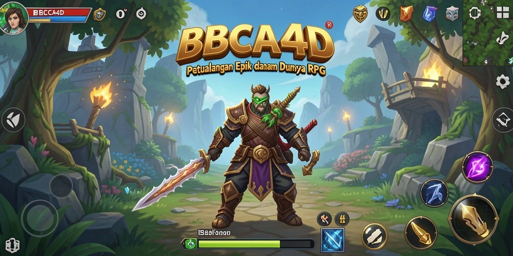 Screenshot utama BBCA4D menampilkan aksi pertarungan yang mendebarkan dalam dunia RPG.