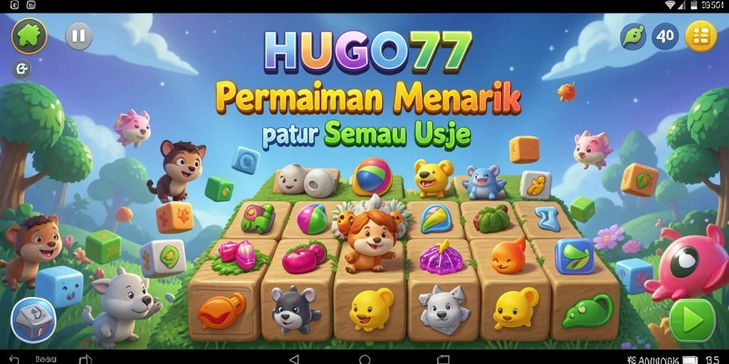 Tampilan gameplay HUGO77 dengan tantangan Puzzle yang seru.