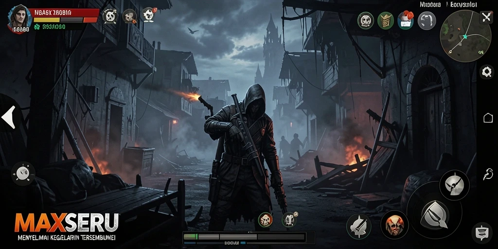 Tangkapan layar gameplay menegangkan dari MAXSERU.
