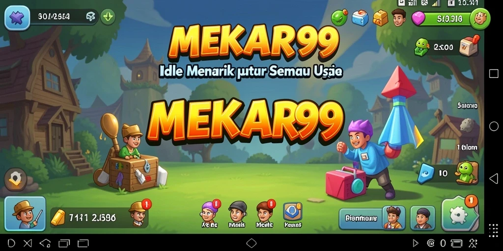 Tampilan gameplay MEKAR99 yang menarik dan penuh warna.