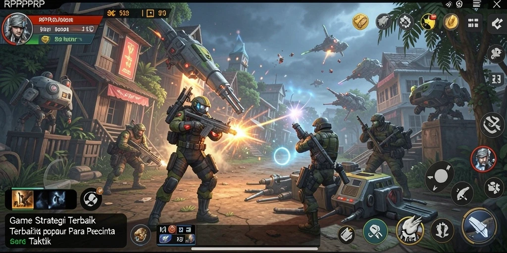 Tampilan gameplay RPRPRP yang menampilkan taktik dan strategi dalam pertempuran.
