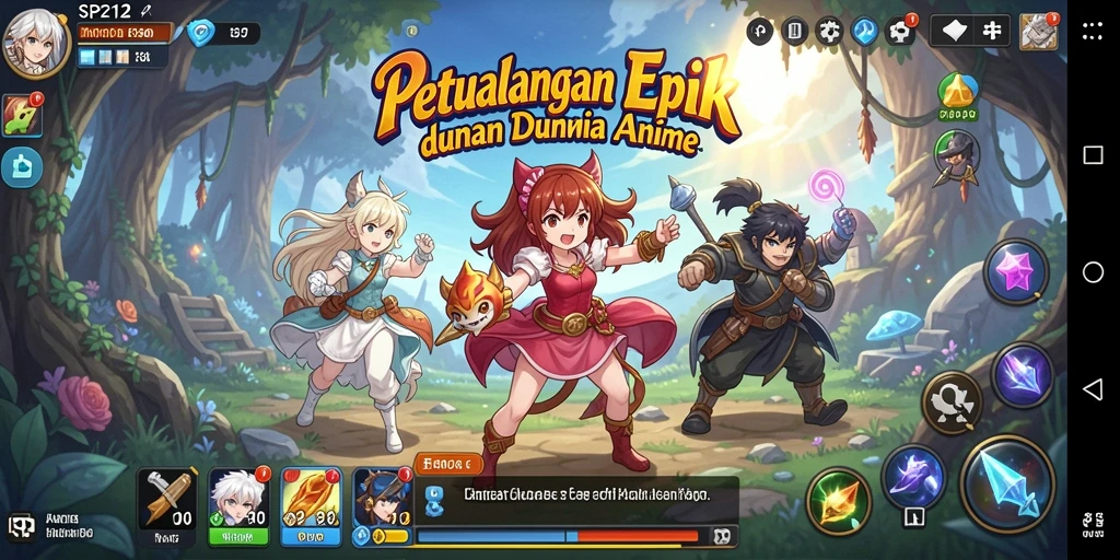 Tampilan gameplay yang memukau dalam SP212 dengan karakter Anime.