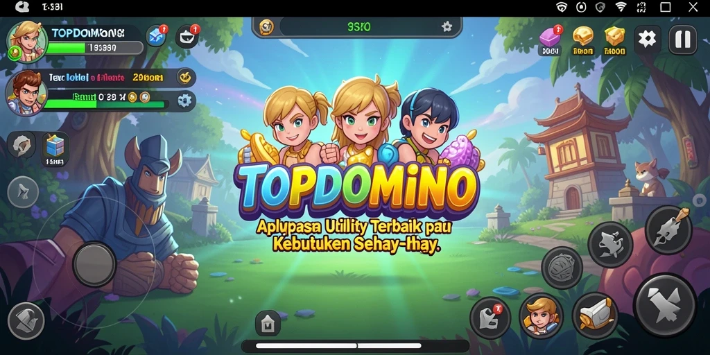 Screenshot aplikasi TOPDOMINO menampilkan fitur Utility yang efisien.