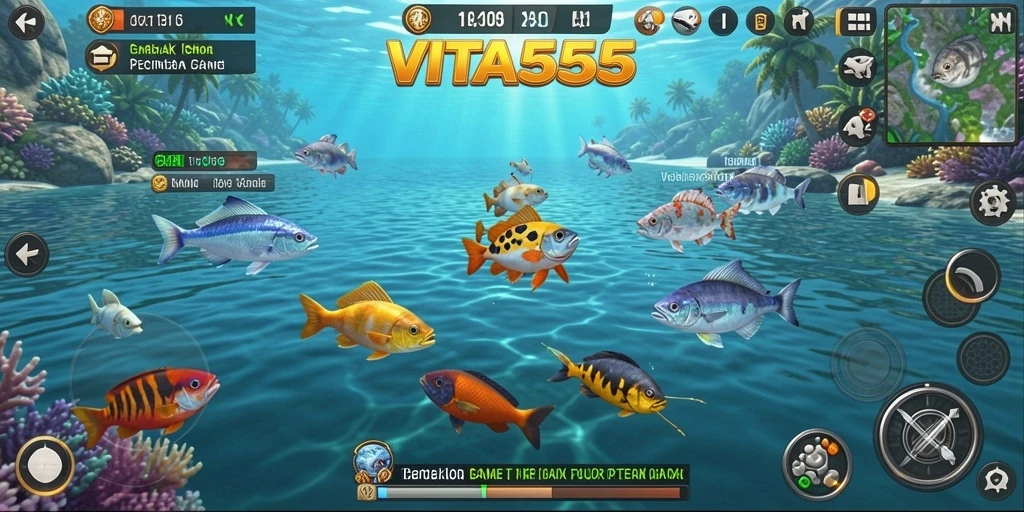 Gameplay VITA555 yang menarik dengan aksi Tembak Ikan seru.
